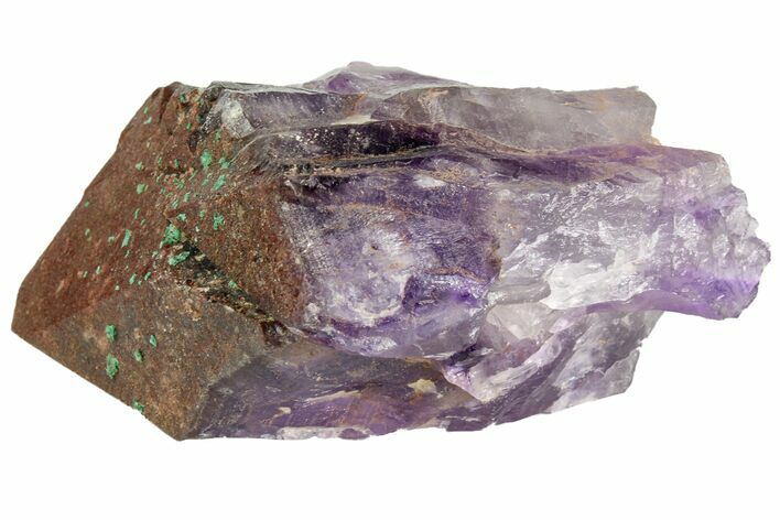 Red Cap Amethyst Crystal with Malachite - Thunder Bay, Ontario #164391